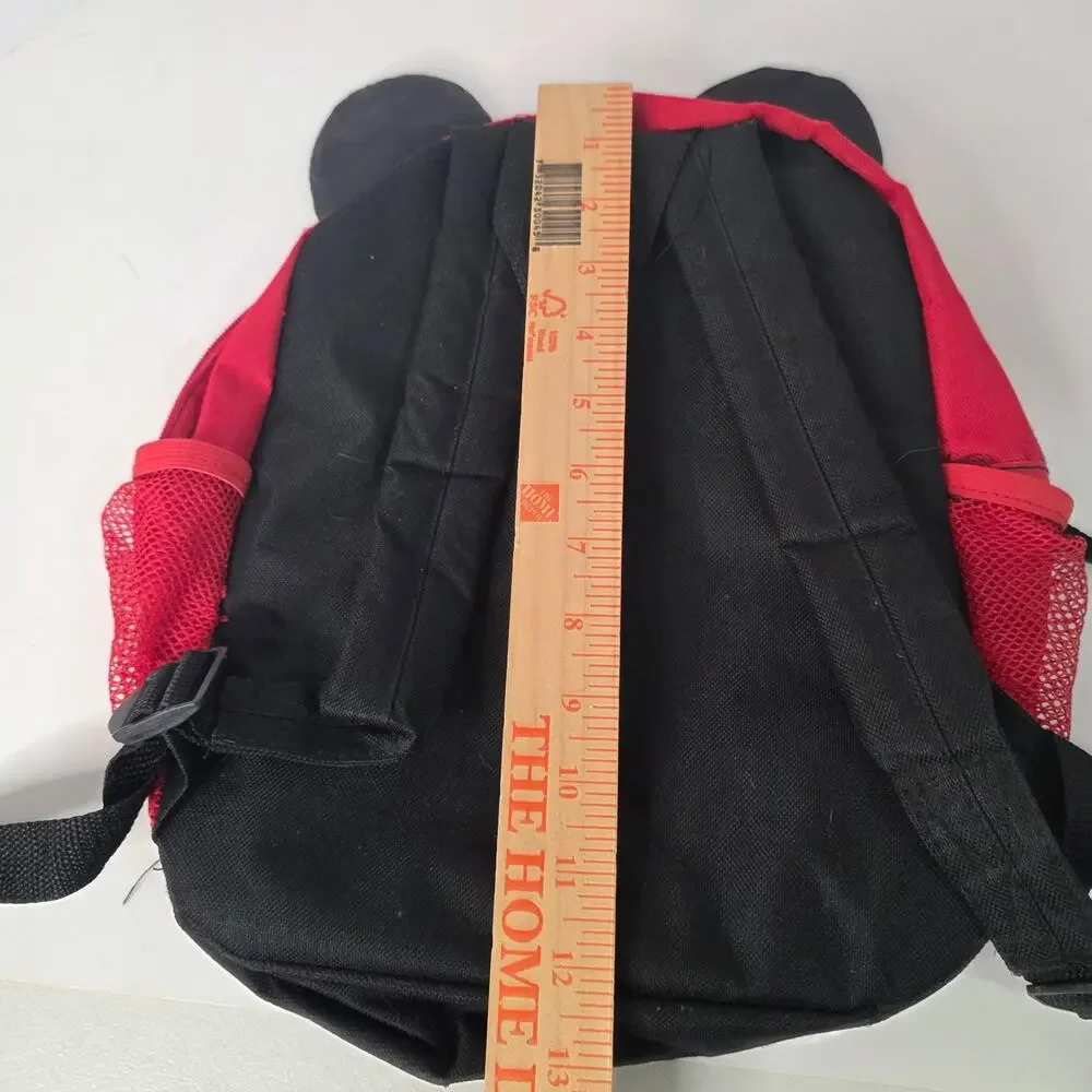 Disney Mickey Mouse Kids Backpack Red Black 3D Ears Fast Forward School Bag